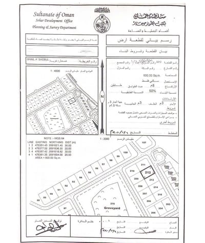 600m² Land for Sale in Sohar | OMR 25,000 | REF 908BA photo